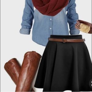 High waist Skater Skirt denim skirt